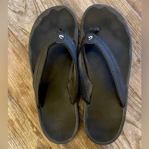Olukai Ohana Women's Sandals Flip Flops Size 11 Black Thong Beach Water